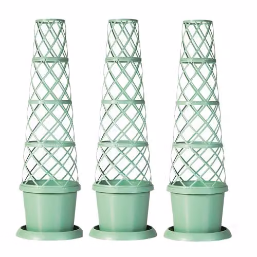 Garden Gear Plant Pot Tower Planter and Flower Climbing Frame, Pistachio Green, Height: 130 cm
