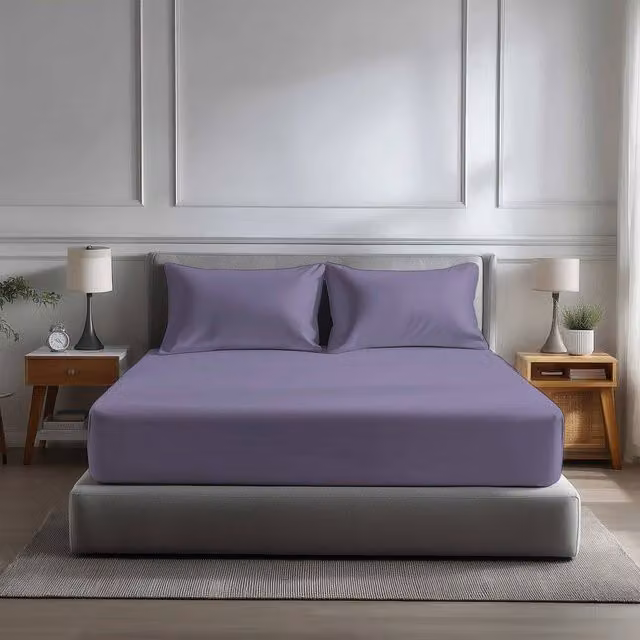 Snug City Microfibre Soft Touch Fitted Sheet, Lilac, Super King, W/D/H: 200 x 200 x 40 cm – 1