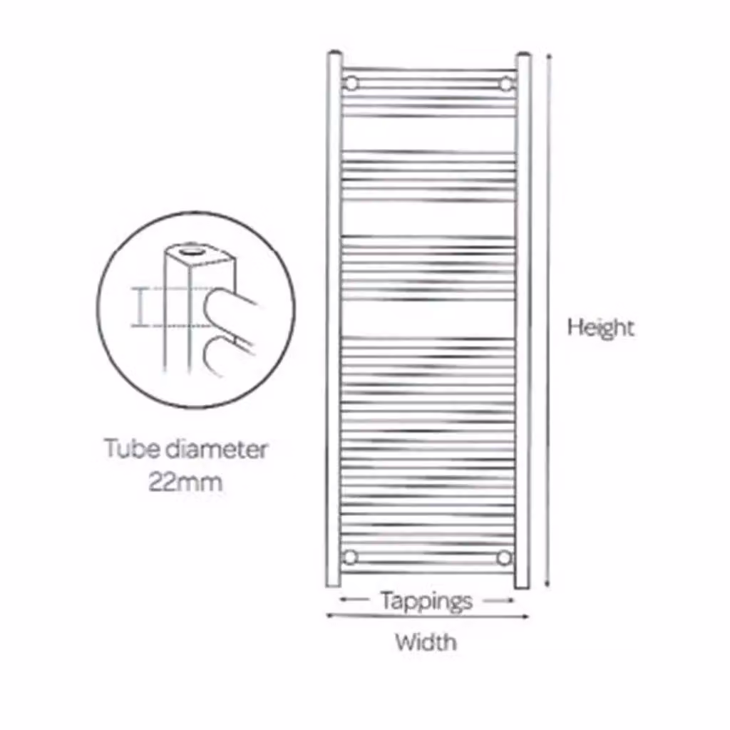 Clifton Chrome Electric Towel Rail in Silver, H 100 cm x W 50 cm – 2