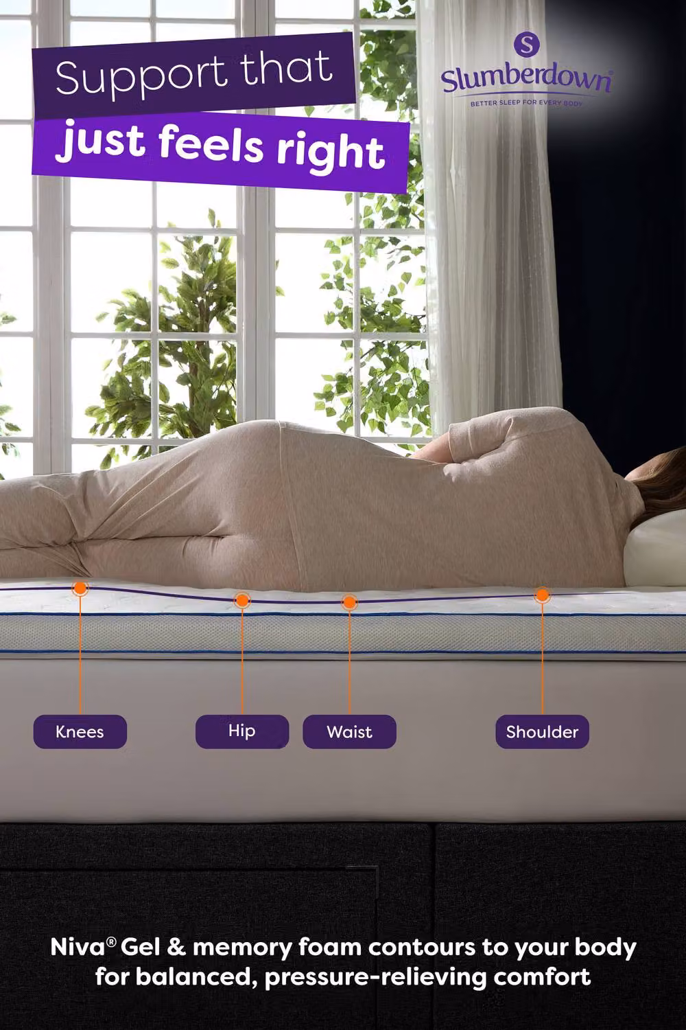 Slumberdown Cooling Gel Memory Foam Mattress Topper in White, Single Size – 3