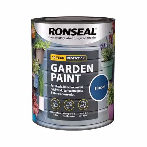 Ronseal Weatherproof Garden Paint Blue, 0.75 l – 2