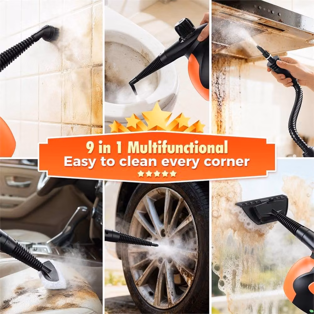 SPETLEK 1200W Handheld Steam Cleaner with 3.5 Bar Pressure and 400ml Capacity in Orange – 5