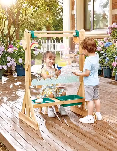 Hape Outdoor Childrens Easel in Weatherproof Wood – 3