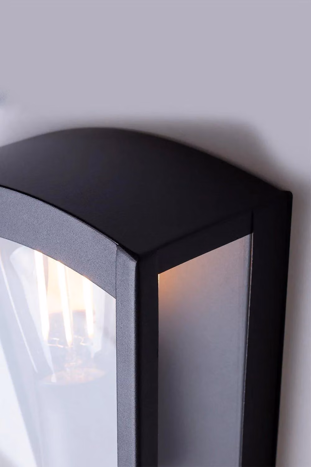 BHS Lighting Kerr Modern Black Metal Outdoor Wall Lantern with Transparent Glass – 2