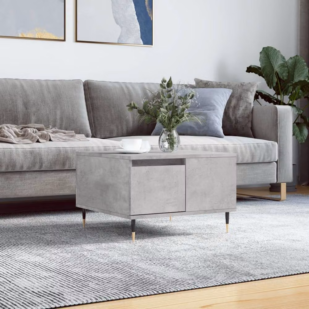 Berkfield Home Modern Square Coffee Table in Grey, W/D/H: 55 x 55 x 36.5 cm – 2