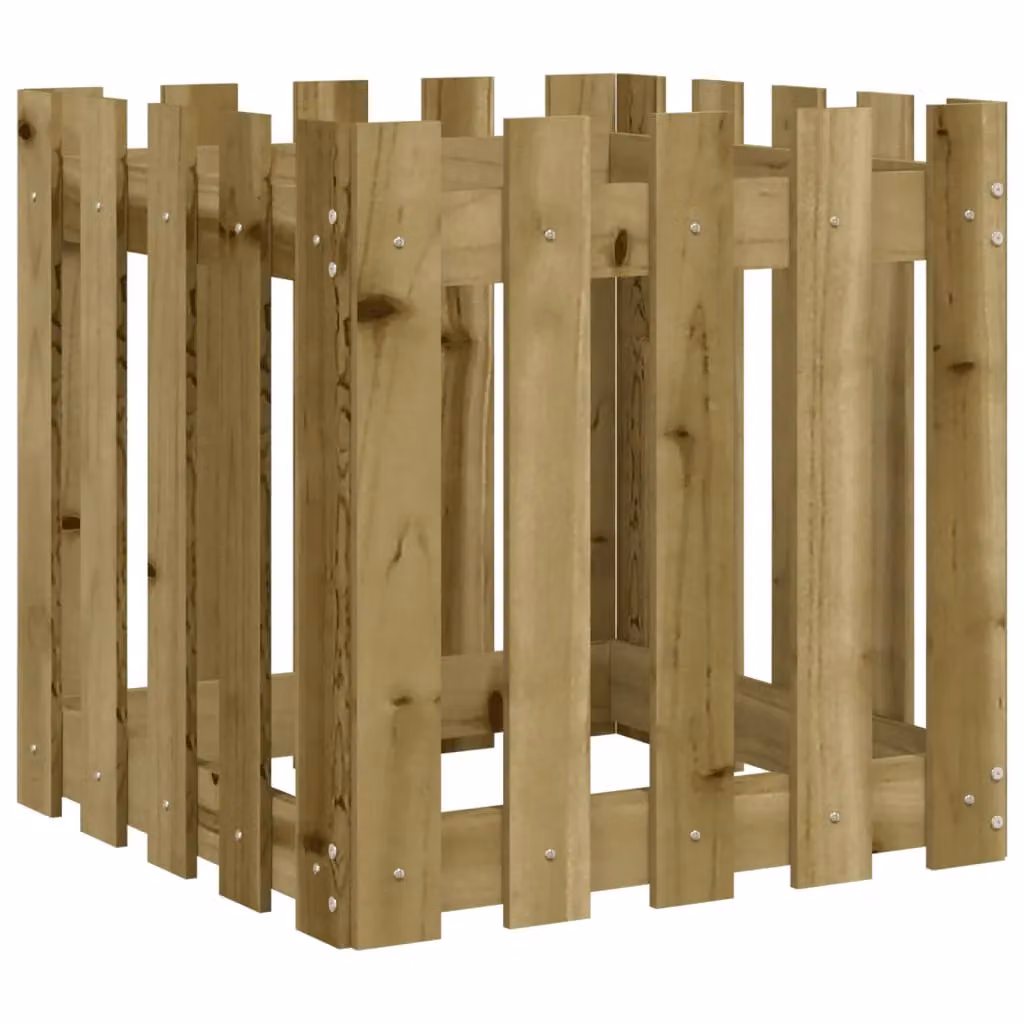 Berkfield Home Ornamental Garden Planter Tub in Brown Wood and Plastic, W/D/H: 50 x 50 x 50 cm – 2