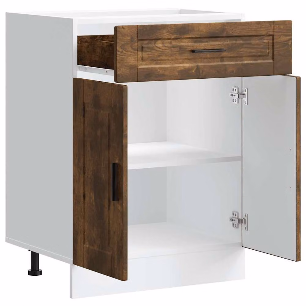 Berkfield Home Porto Kitchen Base Cabinet in Smoked Oak Brown – 3