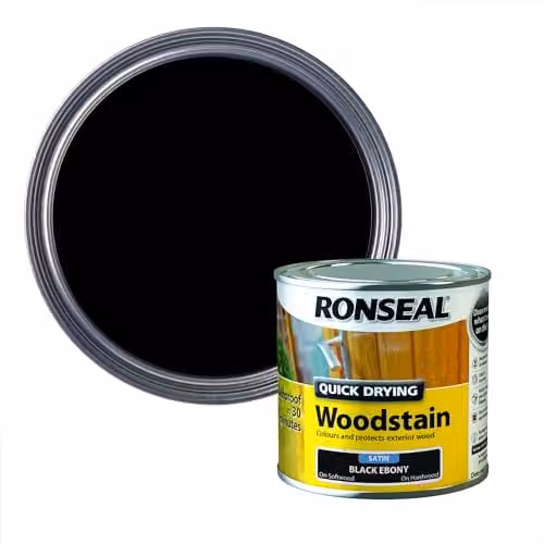 Ronseal Quick Dry Woodstain Satin Black 250 ml – 1