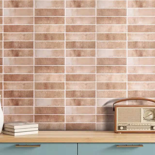 Livingandhome Set of 10 Brown Geometric 3D Tile Wallpaper Stickers, W: 29 cm x H: 22.9 cm