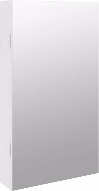 Berkfield Home White Wall Mounted Mirror Jewellery Cabinet with Integrated LED Lighting