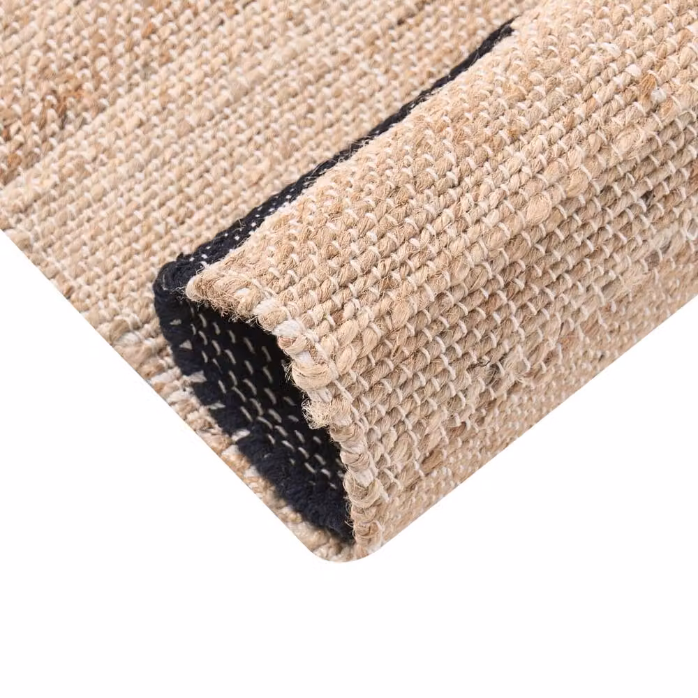 Wyld and Coco Handwoven Jute and Cotton Boho Rectangular Rug in Beige and Black, W: 160 cm, L: 230 cm – 2