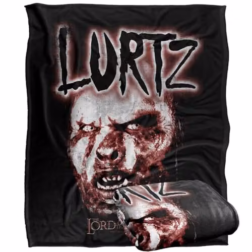 Warner Bros. Lord Of The Rings Evil Lurtz Super Soft Fleece Throw Blanket, Multicolour, W: 152 cm, D: 127 cm
