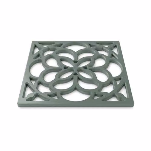 Zeal Square Silicone Non-Slip Heritage Trivet Mat in Green, W/D/H: 18 x 18 x 1 cm