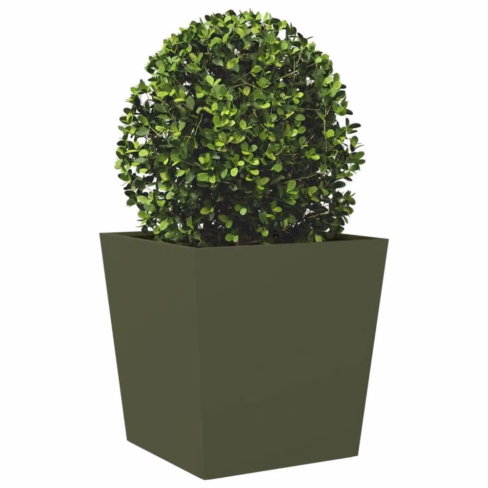 Berkfield Home Steel Garden Planter Tubs in Green, 2 Pack, W/D/H: 50 x 50 x 50 cm – 3