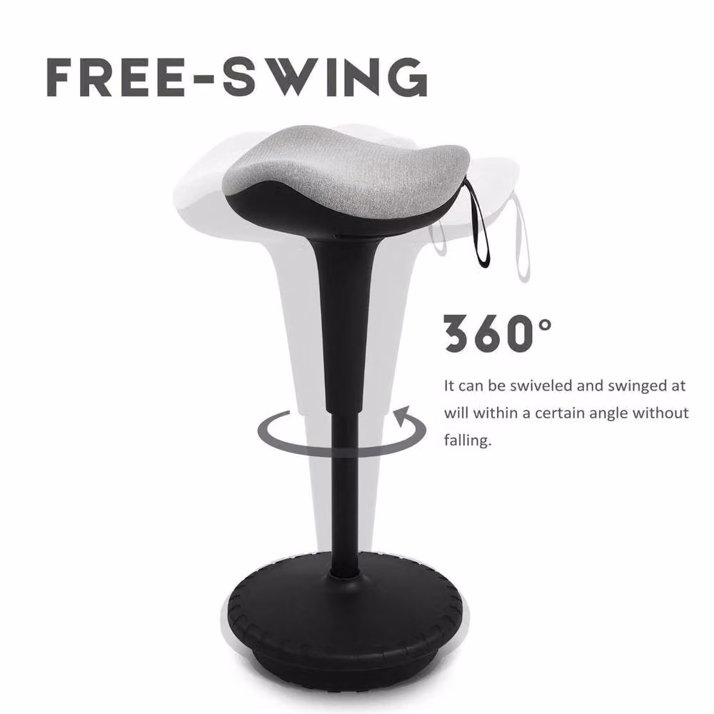 FORGEVIO Grey Fabric Adjustable Height Bar Stool – 2