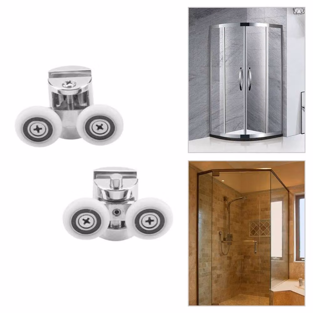 FLAVORA 4 Pair Zinc Alloy Shower Door Rollers in Silver – 4