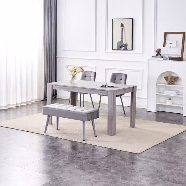 Kosy Koala Arrow Dining Set with Rectangular Table, 2 Chairs and 1 Bench in Grey