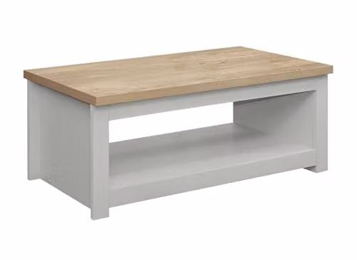 Birlea Highgate Rectangular Shabby Chic Coffee Table in Grey and Oak – 1