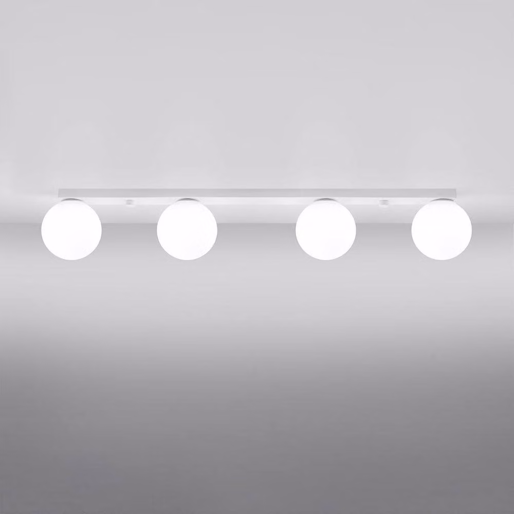 Sollux Lighting Modern White Ceiling Lamp with 4 Glass Spheres, W/D/H: 88 x 14.5 x 12 cm – 2