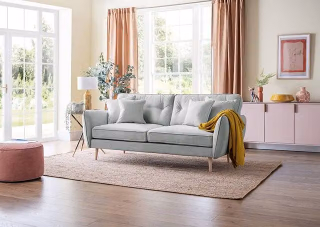 The Great Sofa Company Ailis Large Upholstered Sofa in Light Grey – 1