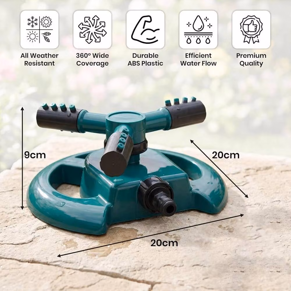 KORVIXA Green Automatic Garden Sprinkler for Circular Lawn Irrigation – 2