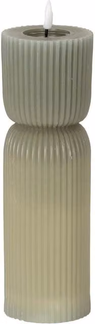 Hill Interiors Luxe Collection Carved Table Lamp in Grey, H 14 cm x W 7 cm x D 7 cm – 1