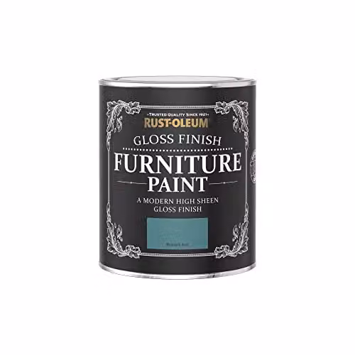 Rust-Oleum Petrol Green Furniture and Skirting Board Paint in a Gloss Water-Based Finish, 750ml – 2