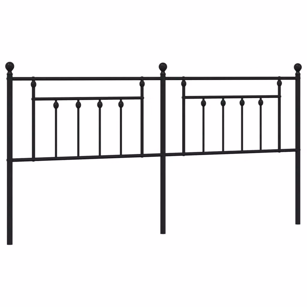 Berkfield Home Classic Metal Headboard in Black, 193 cm – 2
