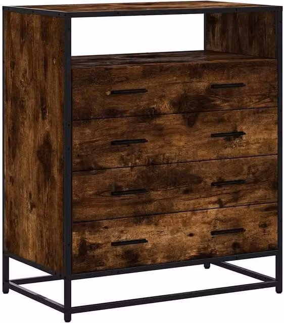 Berkfield Home Drawer Cabinet in Smoked Oak Brown, W/D/H: 70 x 41 x 83.5 cm – 1