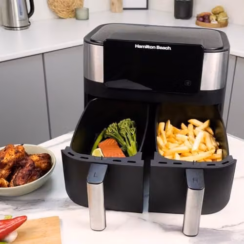 Hamilton Beach HealthyCook 8L Dual Air Fryer with 2 Drawers and SYNC Function, Black, HB4006 – 3