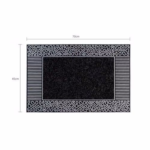 JVL Rico Pebbles Metallic Indoor Doormat, Silver and Black, W: 70 cm, D: 45 cm – 3