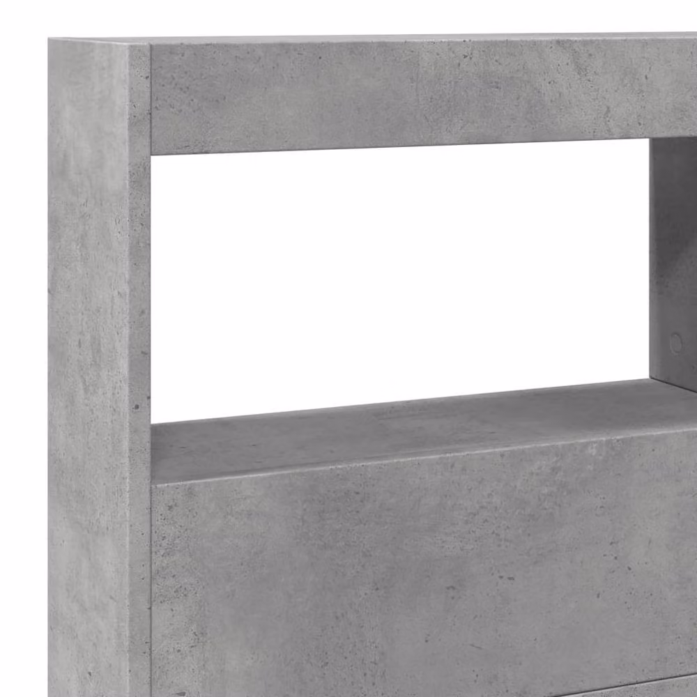 Berkfield Home Headboard Cabinet with LED in Concrete Grey, W/D/H: 140 x 17 x 102 cm – 5
