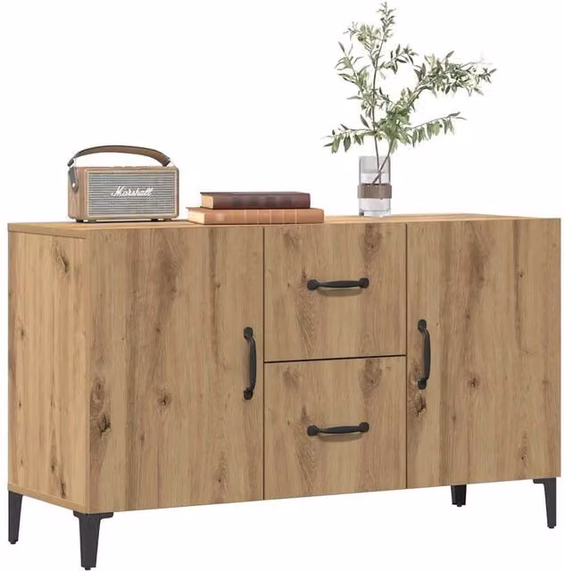 Berkfield Home Artisan Oak Sideboard in Brown, W/D/H: 100 x 36 x 60 cm – 1