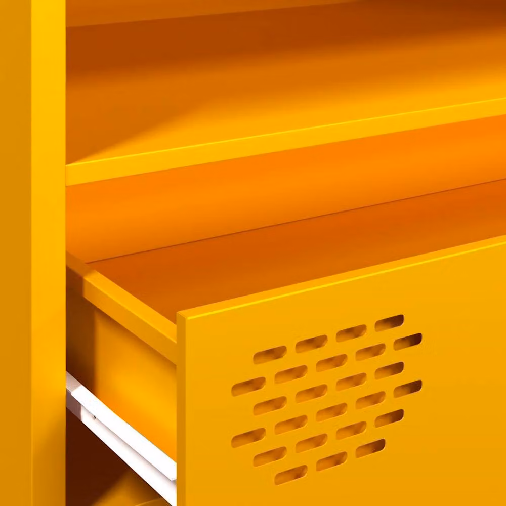 Berkfield Home Industrial TV Cabinet in Matt Mustard Yellow, W/D/H: 202 x 39 x 43.5 cm – 4