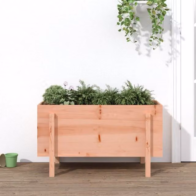 Berkfield Home Garden Brown Solid Wood Raised Bed W: 101 cm, D: 50 cm, H: 57 cm – 1