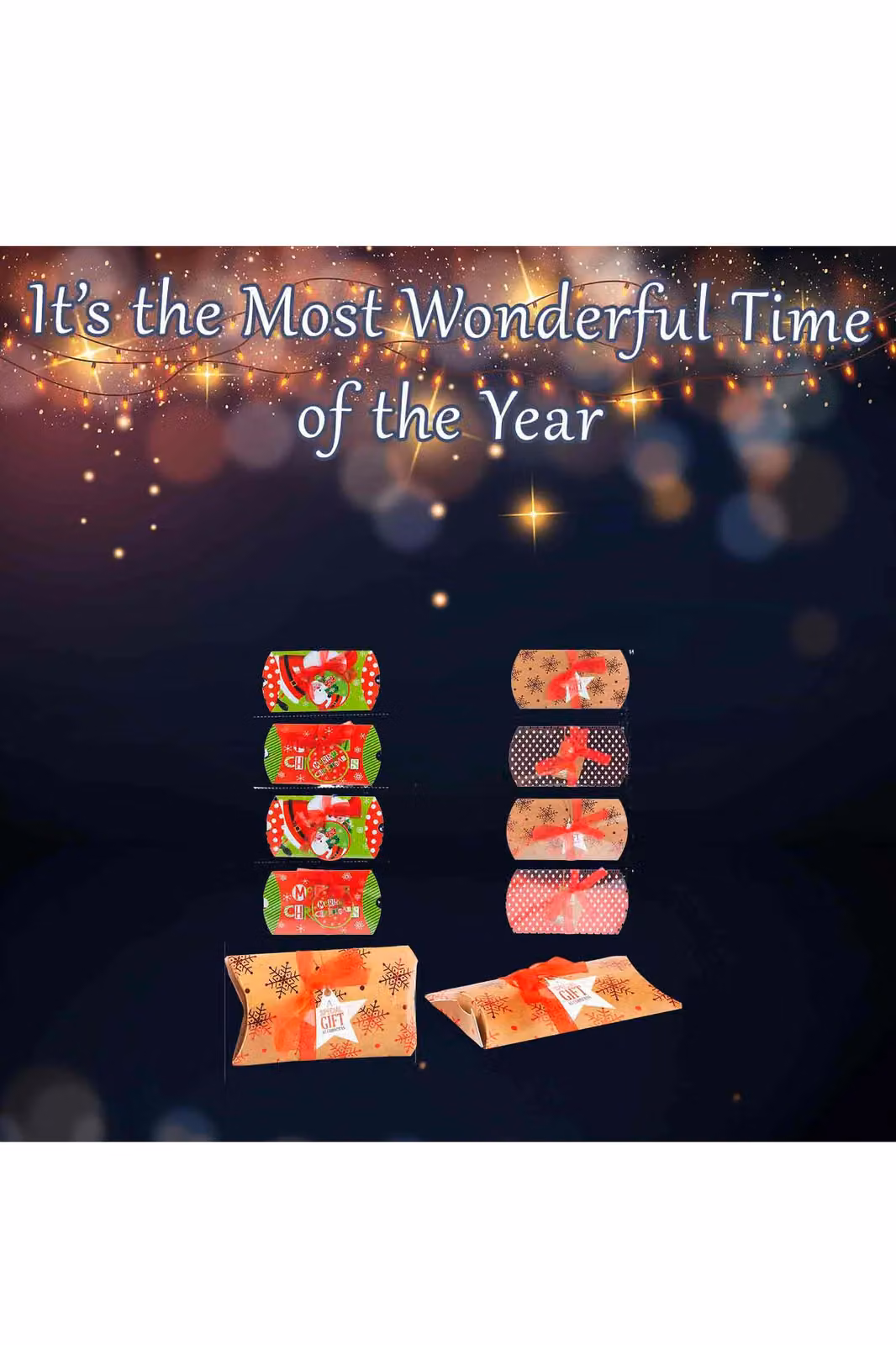 VFM e-Store Christmas Gift Boxes, Set of 4, Multicolour, W/D/H: 12 x 7.5 x 7.5 cm – 2