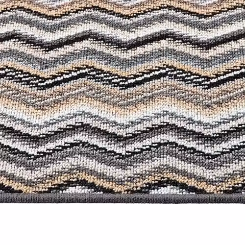 My Mat Multi Natural Zigzag Geometric Runner, W/D/H: 67 x 200 cm