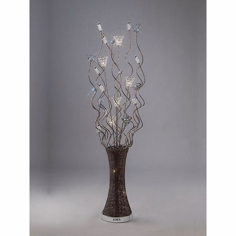 Netlighting (DH) Kristal 7-Light Floor Lamp in Chrome and Brown with Crystal Spheres and G4 Bulbs – 2