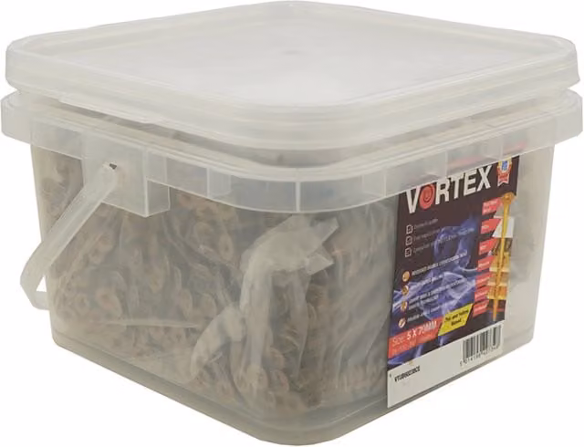 Vortex High-Performance Woodscrews CE Grey, 5.0 x 90mm, 2 Boxes of 600