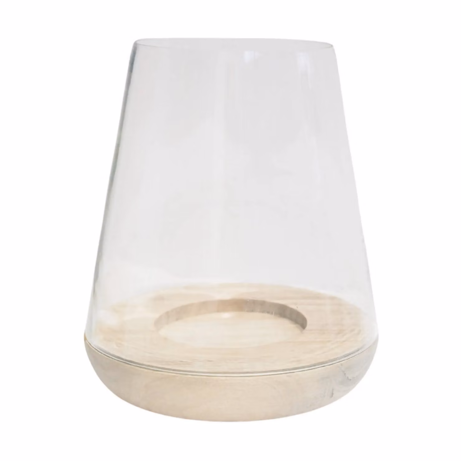 Ivyline Padstow Whitewash Rounded Wood and Glass Lantern, White, H: 28.5 cm, D: 21 cm – 2