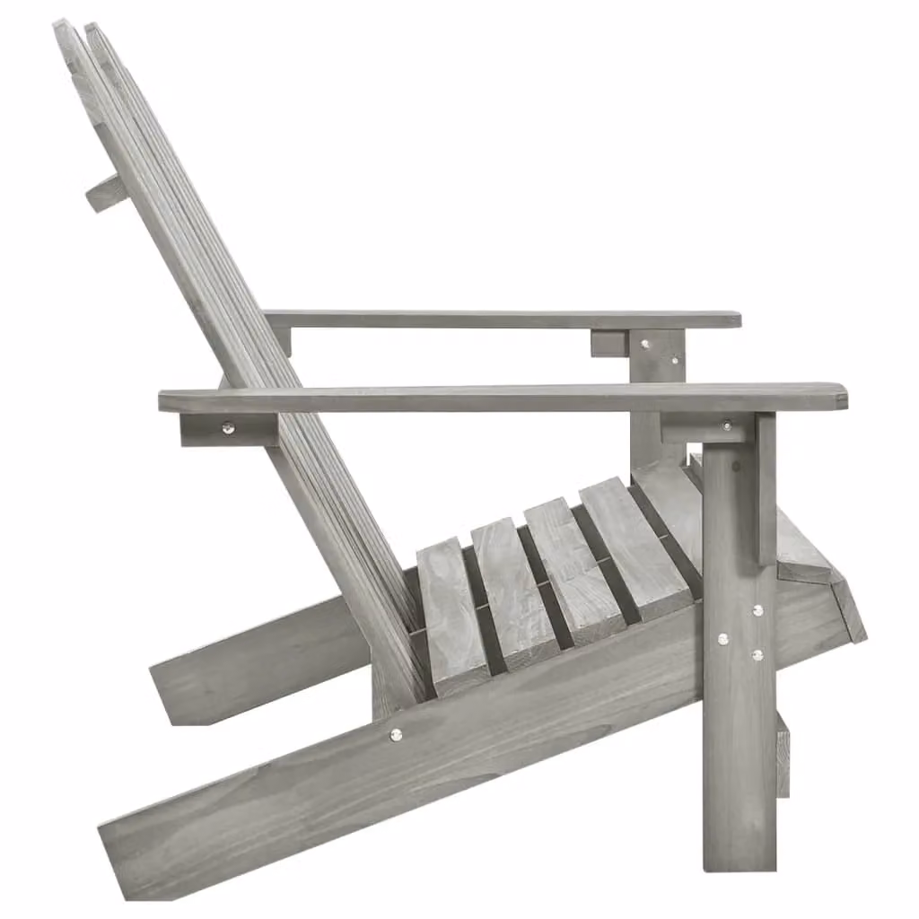 Berkfield Home 2-Seater Garden Adirondack Chair in Grey Solid Fir Wood – 2