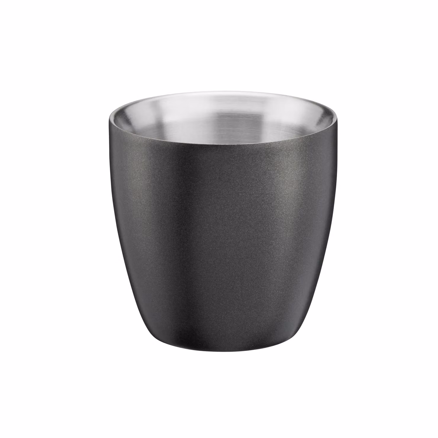 Cooks Professional Set of 2 Black Stainless Steel Double Walled Insulated Espresso Coffee Cups, 90ml Capacity – 2