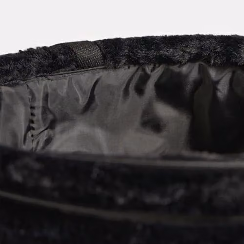 OHS Collapsible Faux Fur Ribbed Laundry Basket with Handles, Black, W/D/H: 36 x 36 x 55 cm – 3
