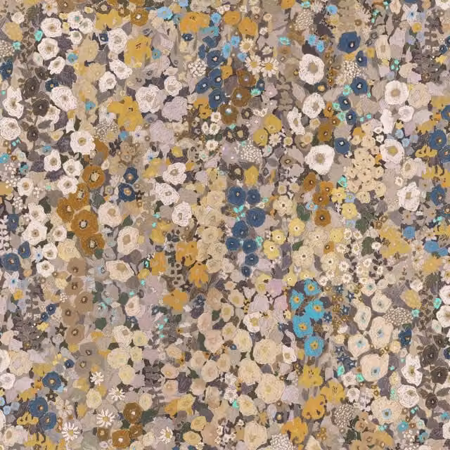 House of Hackney Hollyhocks Botanical Floral Wallpaper in Beige and Multicolour