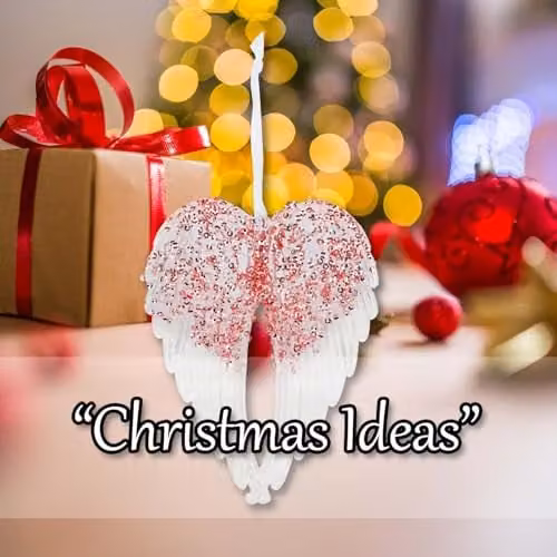 VFM e-Store Red Acrylic Angel Wings Hanging Christmas Tree Ornament, Height: 24 cm – 5