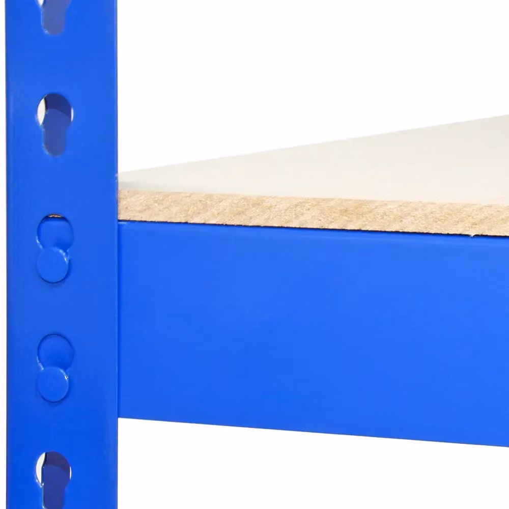 Monstershop Q-Rax Set of 3 Blue Industrial Warehouse Shelves with Adjustable MDF Shelves, Width: 120 cm – 5