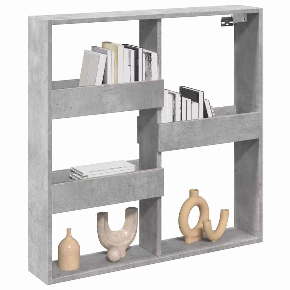 Berkfield Home Wall Cabinet in Concrete Grey, W/D/H: 80 x 15 x 80 cm – 3