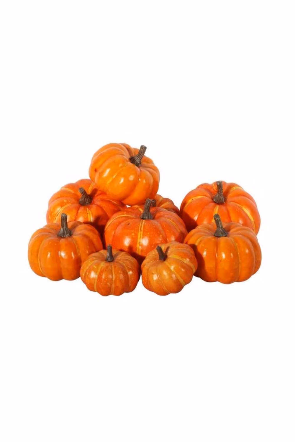 KDMD Assorted Orange Plastic Pumpkins 9 Pack for Autumn and Halloween Tabletop Decoration – 2