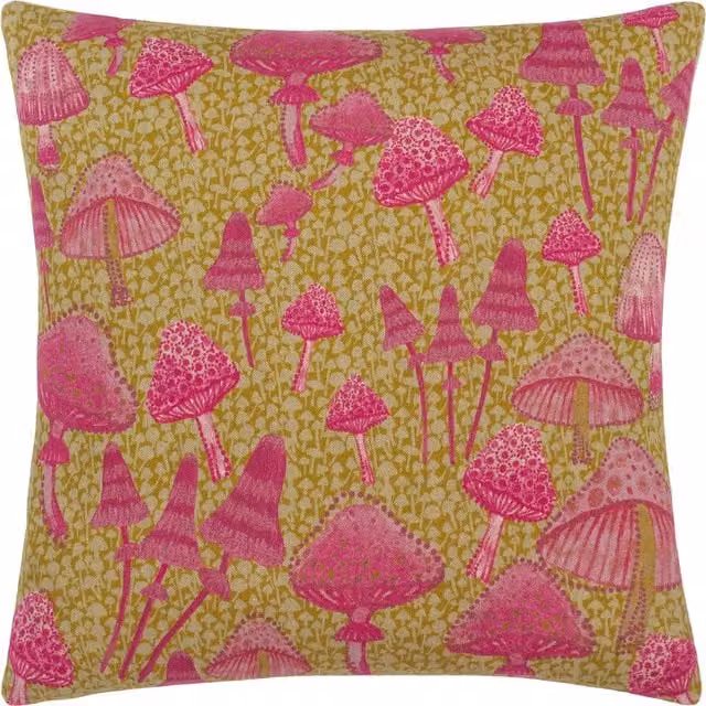 Make it a Home Mushroom Fields Abstract Purple Square Cushion with Polyester and Feather Filling