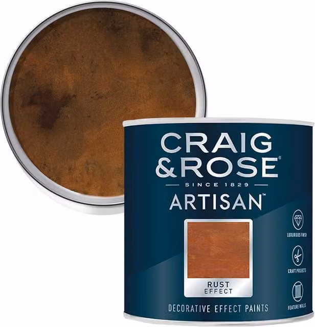 Craig and Rose Artisan Decorative Rust Effect Paint, Brown, 2.5 l